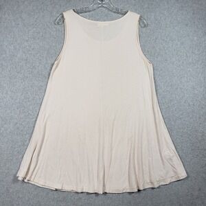 Larace Womens Large Beige Sleeveless Scoop Neck Swing Tank Top Minimalist Boho